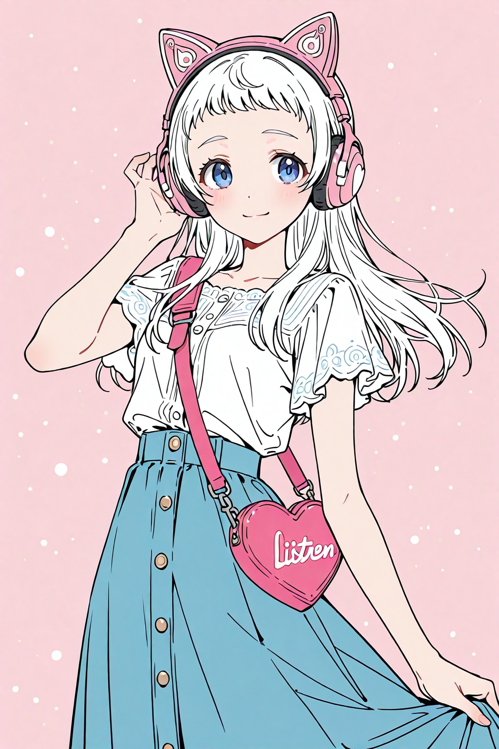 猫耳ヘッドフォン白ちゃん