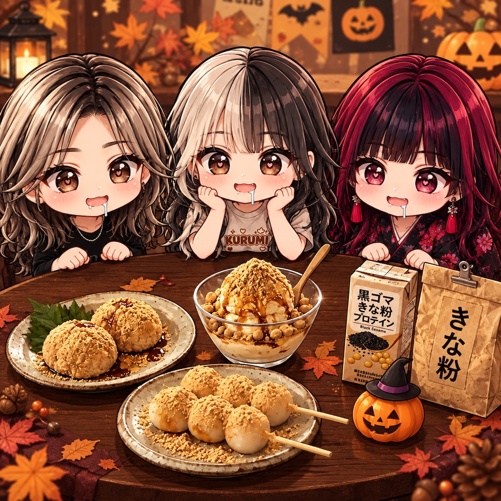きな粉大好きすぎる🤤（クール、くるみ、いろは）