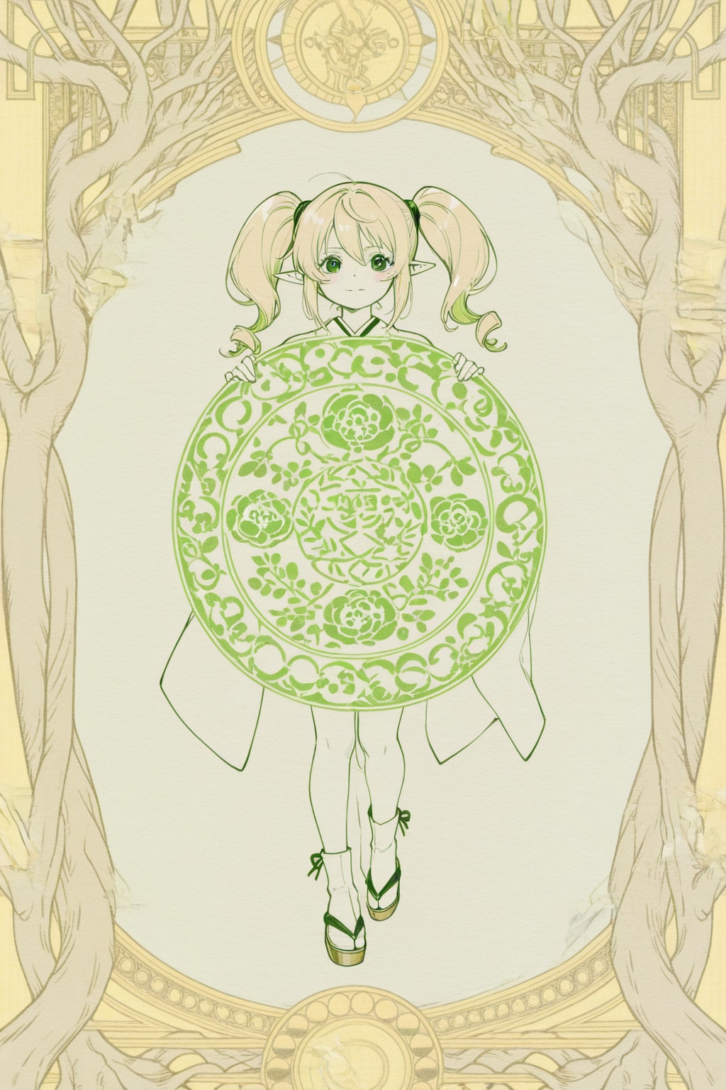 日本画で描く「虞美人」