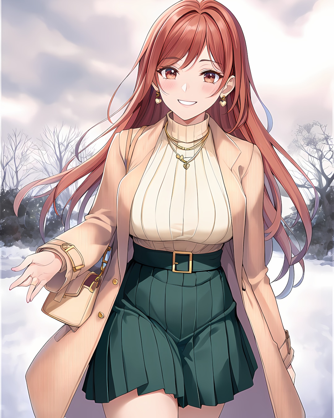 ❄️キャメルコートくもり散歩♡ | の人気AIイラスト・グラビア