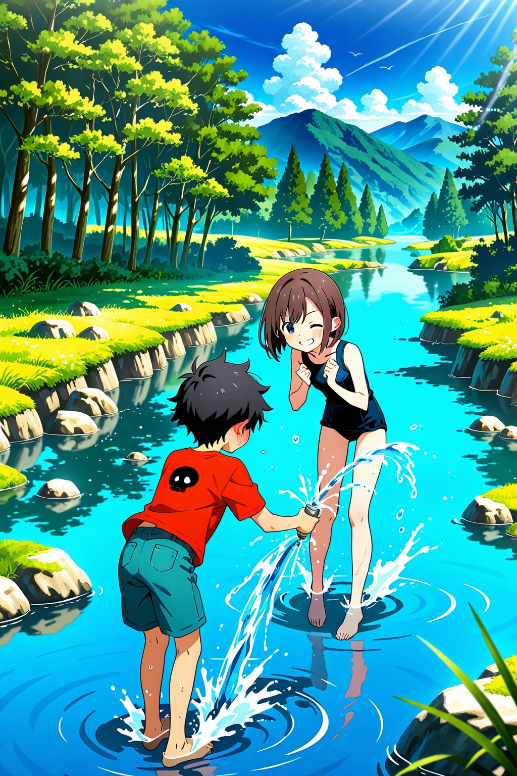 川遊び