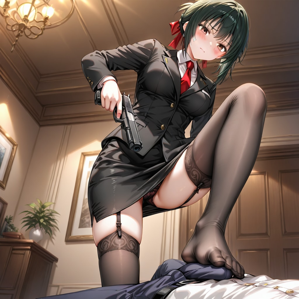 女エージェントの足コキ