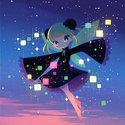 黄昏の空でダンスを