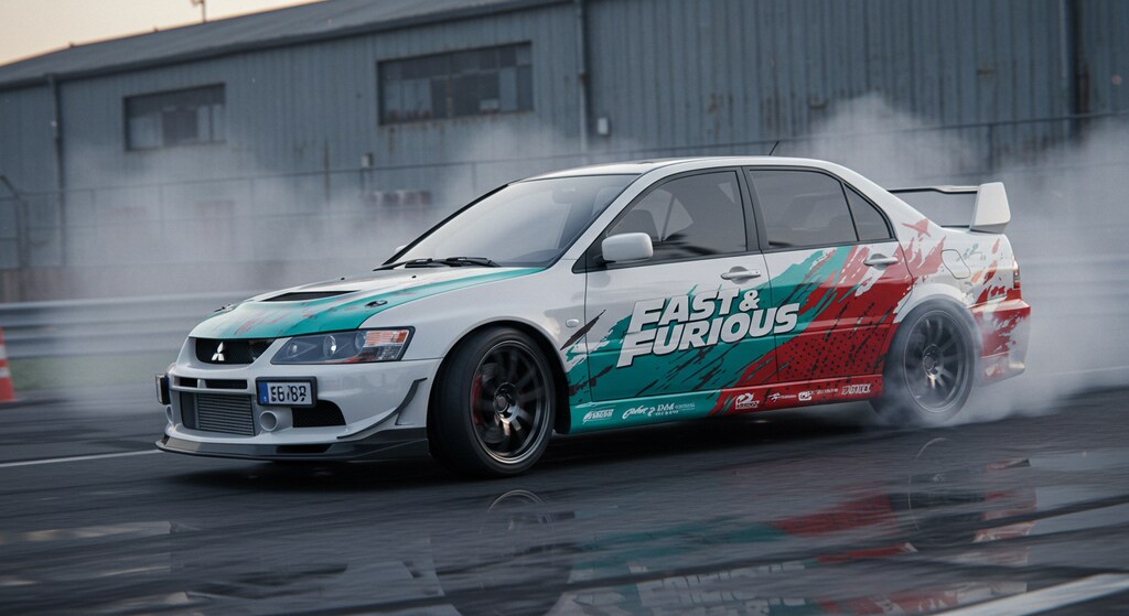 ワイルドスピードカラー三菱ランサーエボリューションのドリ車