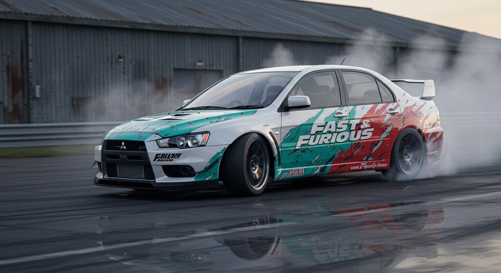 ワイルドスピードカラー三菱ランサーエボリューションのドリ車