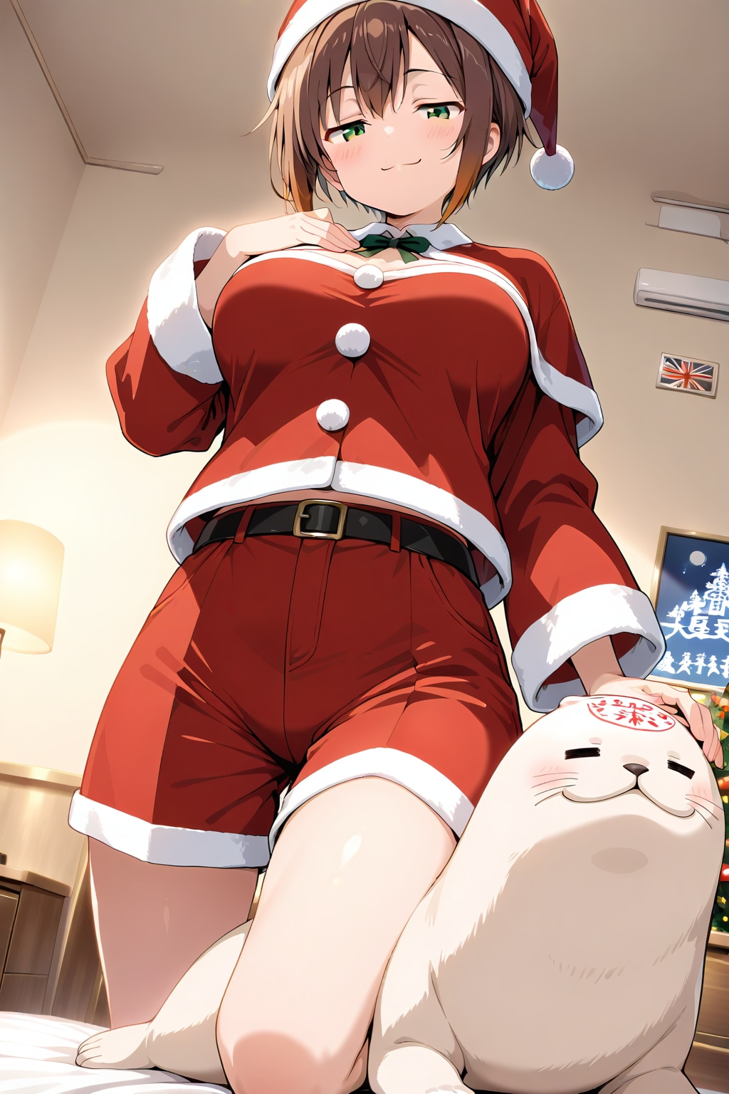 381 サンタ服を着てるから部屋に侵入してきたボーイッシュ