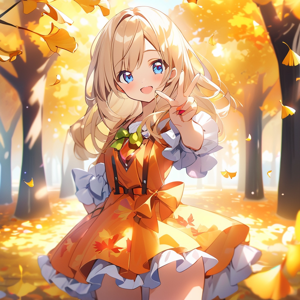 ちちぷい2周年。秋の公園にて | の人気AIイラスト・グラビア