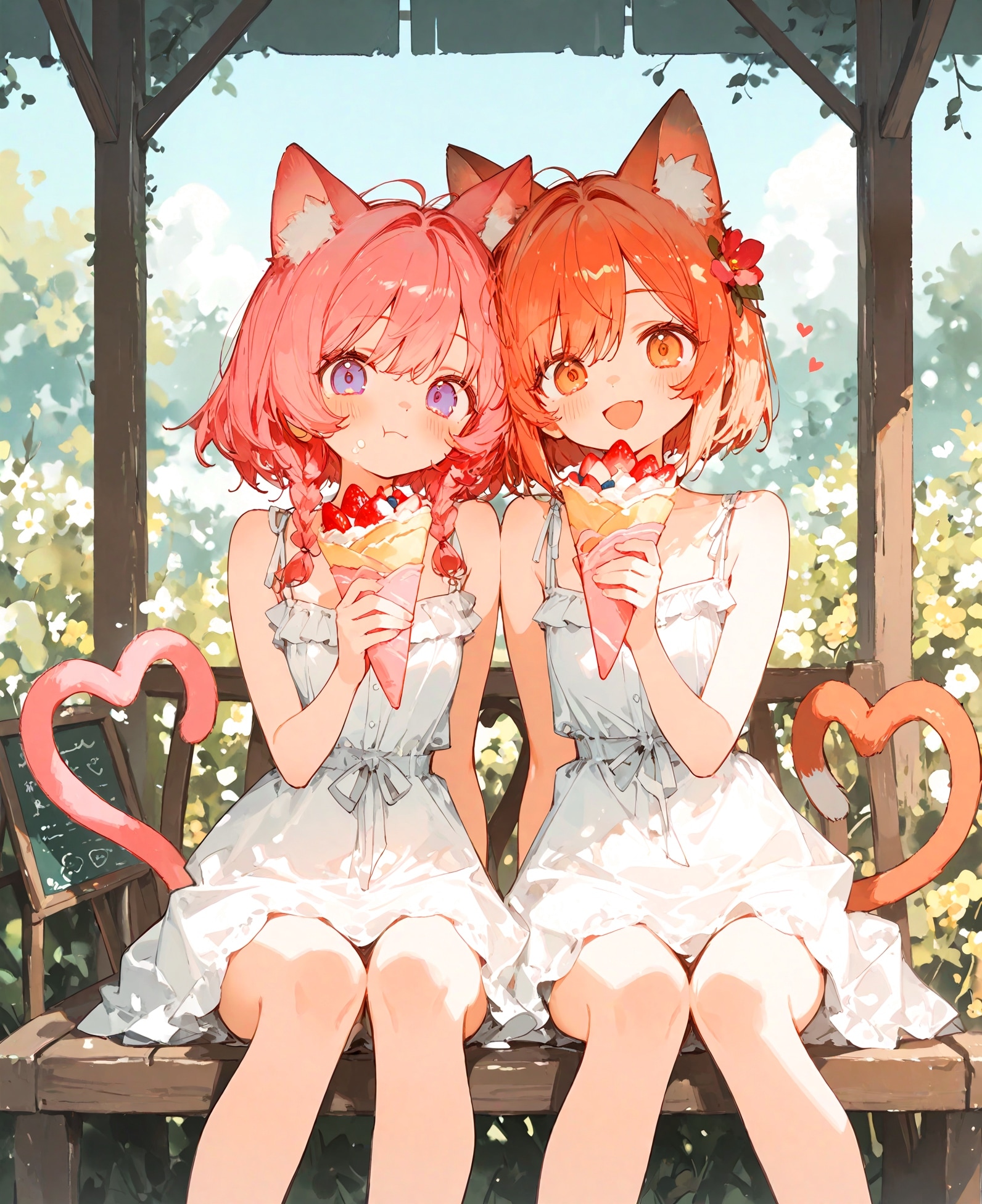 双子の猫耳少女 | の人気AIイラスト・グラビア