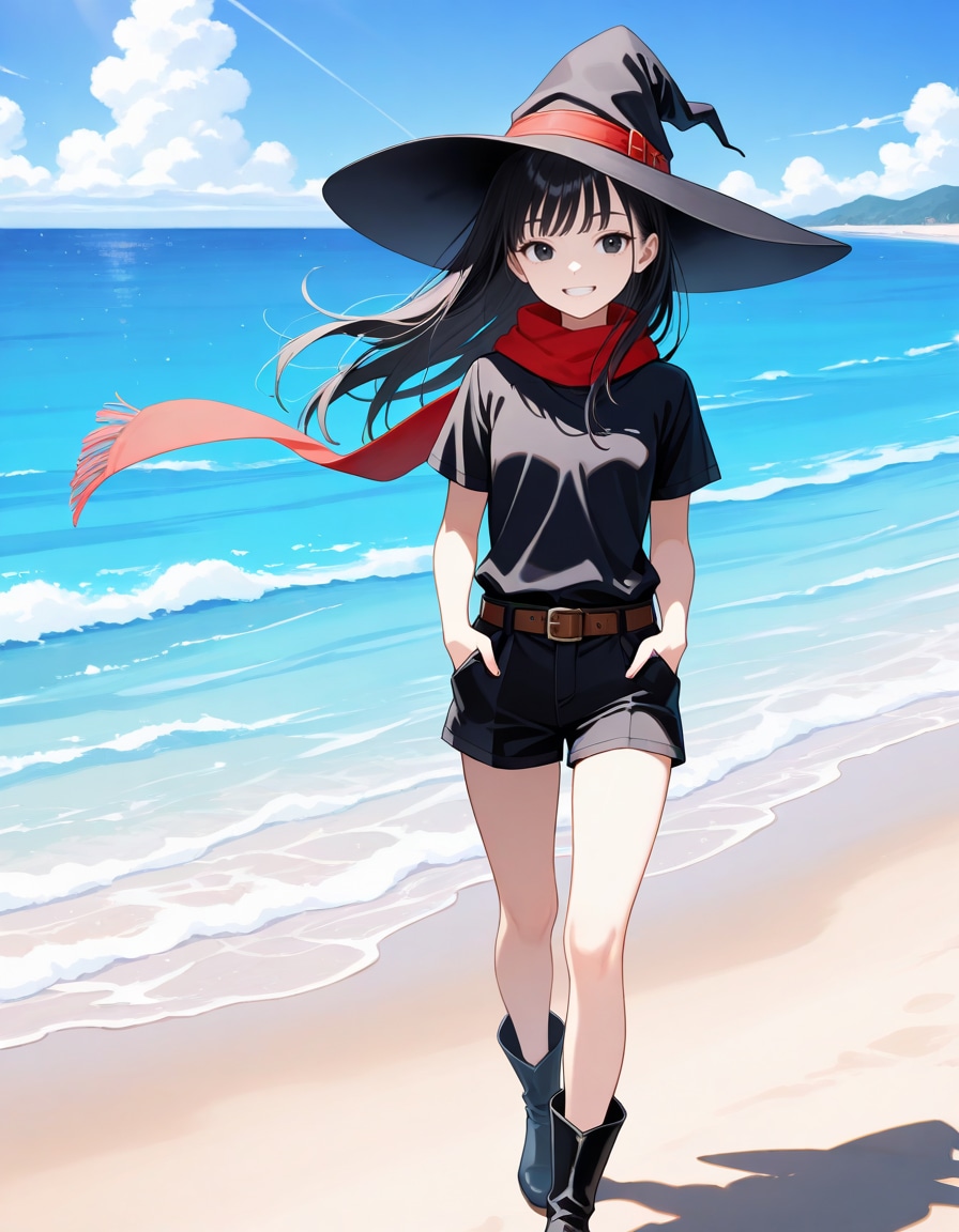 夏服と海と魔女さん