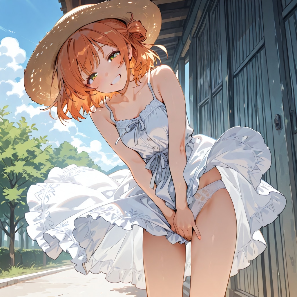 夏風とスカート