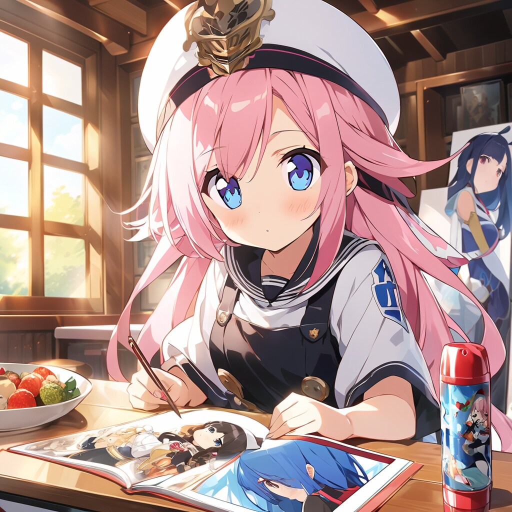 お絵描き中