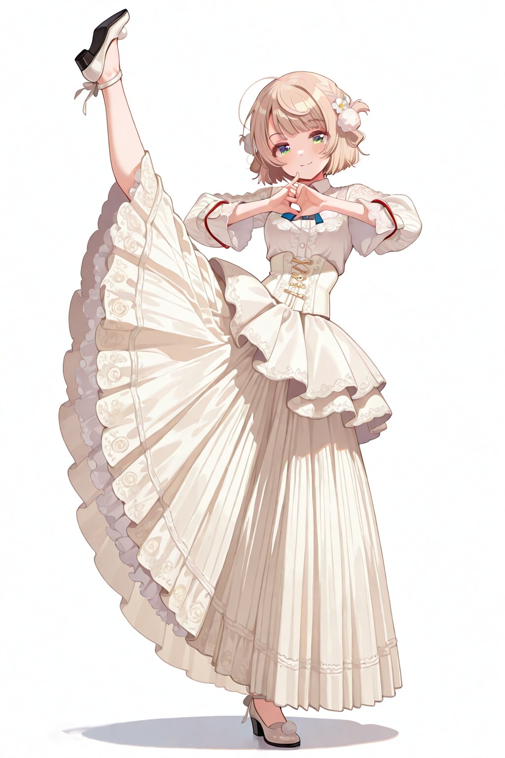 Shigure Ui shows her flexibility in her wedding dress | の人気AIイラスト・グラビア