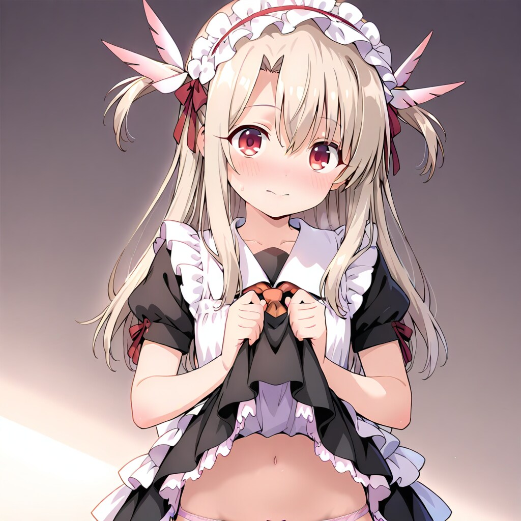 たくしあげたけどおパンツは見せないよ
