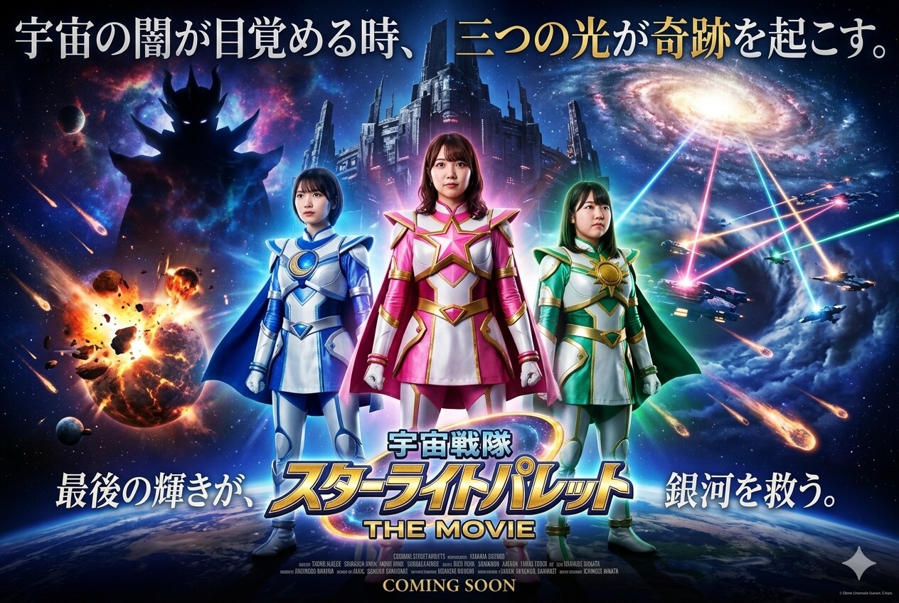 戦隊ヒーローなPuni-Paletteの３人