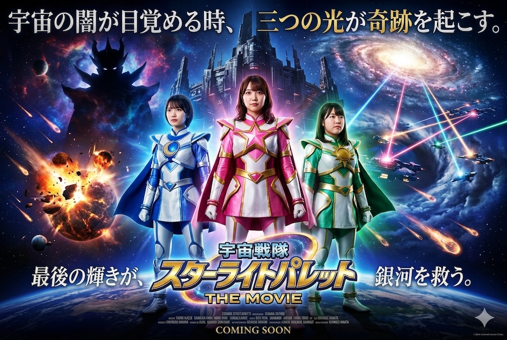 戦隊ヒーローなPuni-Paletteの３人