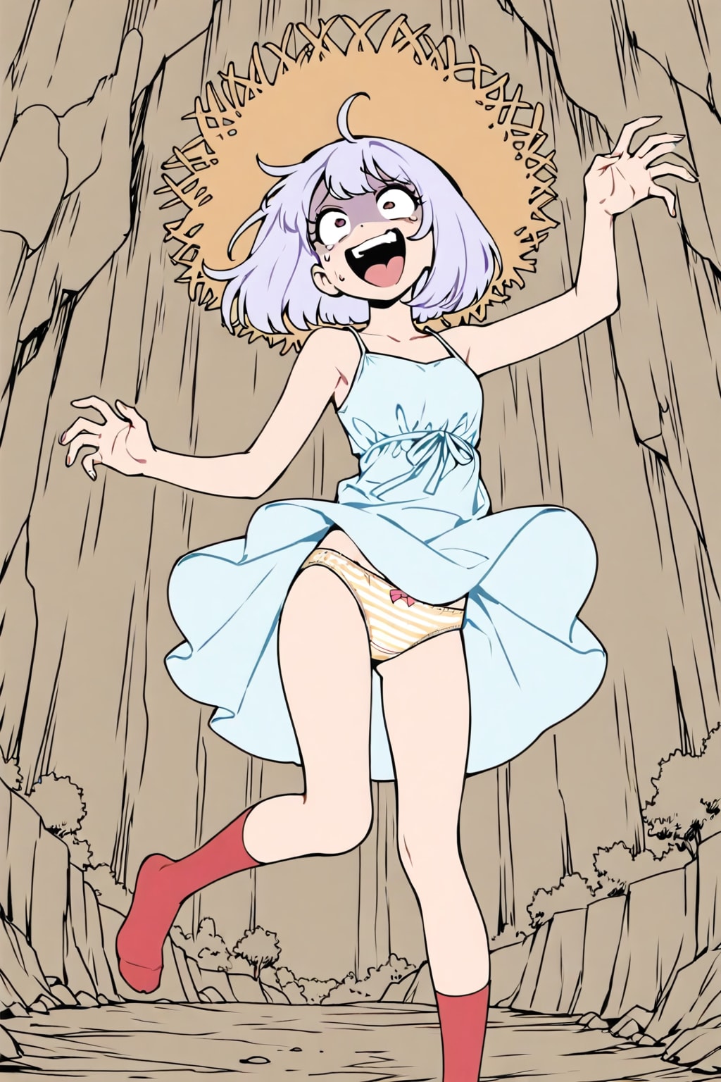 パンチラする紫髪ちゃん