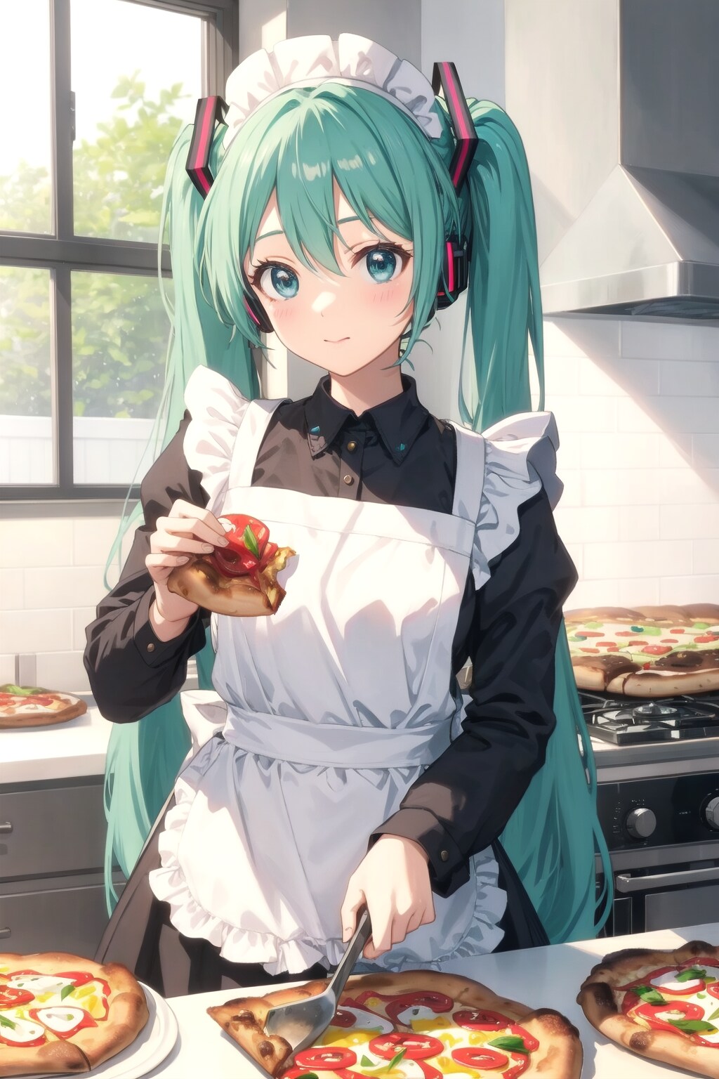 メイド服でピザ焼き | の人気AIイラスト・グラビア