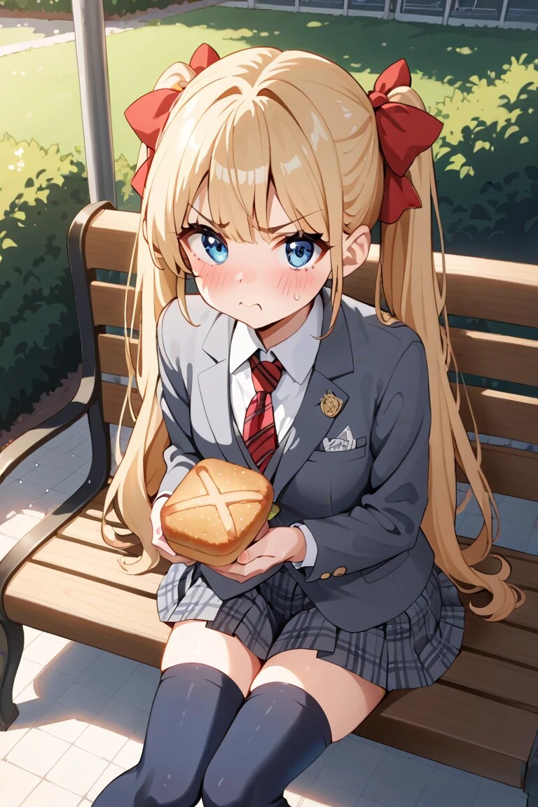 かわいすぎる！拗ねてる金髪女子高生🥺