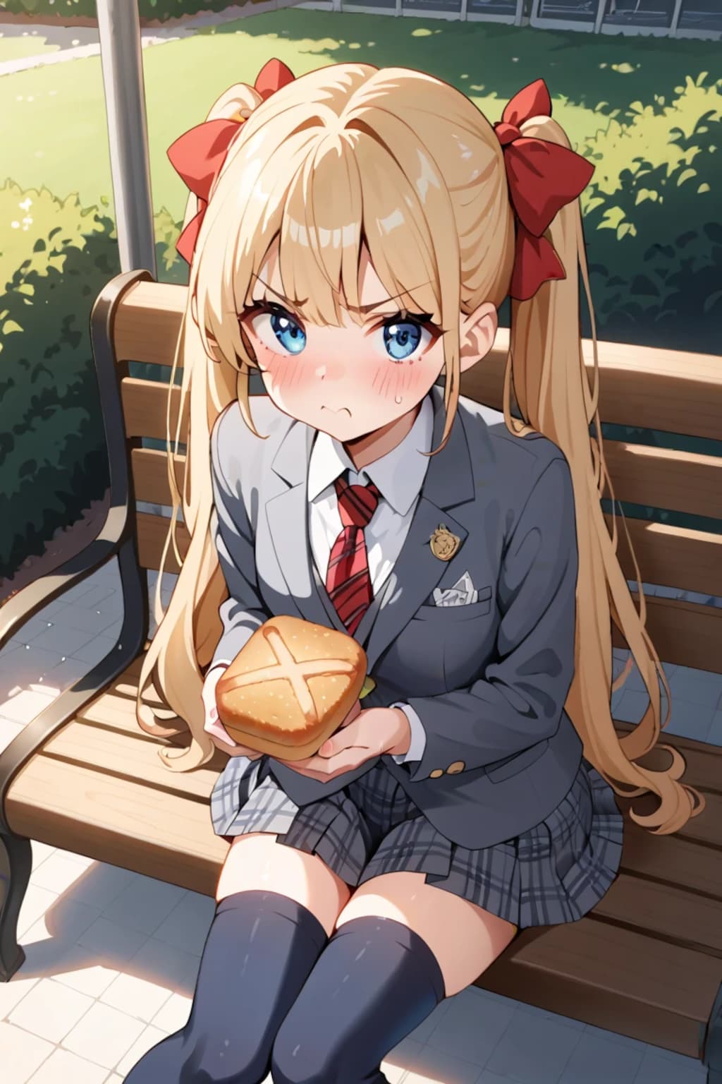 かわいすぎる！拗ねてる金髪女子高生🥺