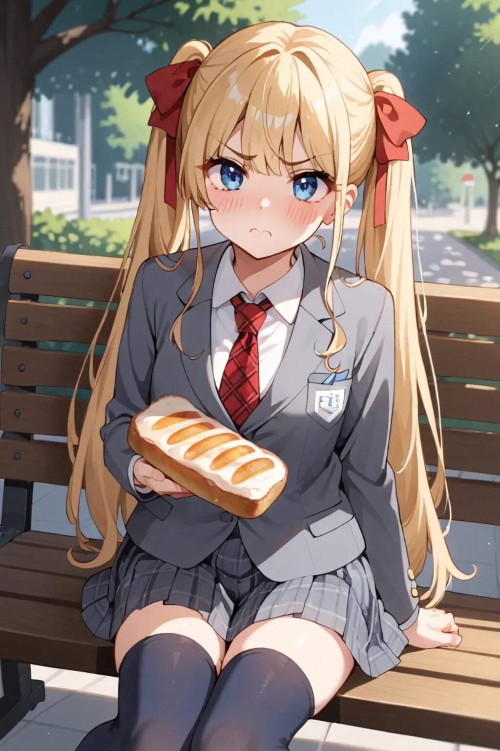 かわいすぎる！拗ねてる金髪女子高生🥺