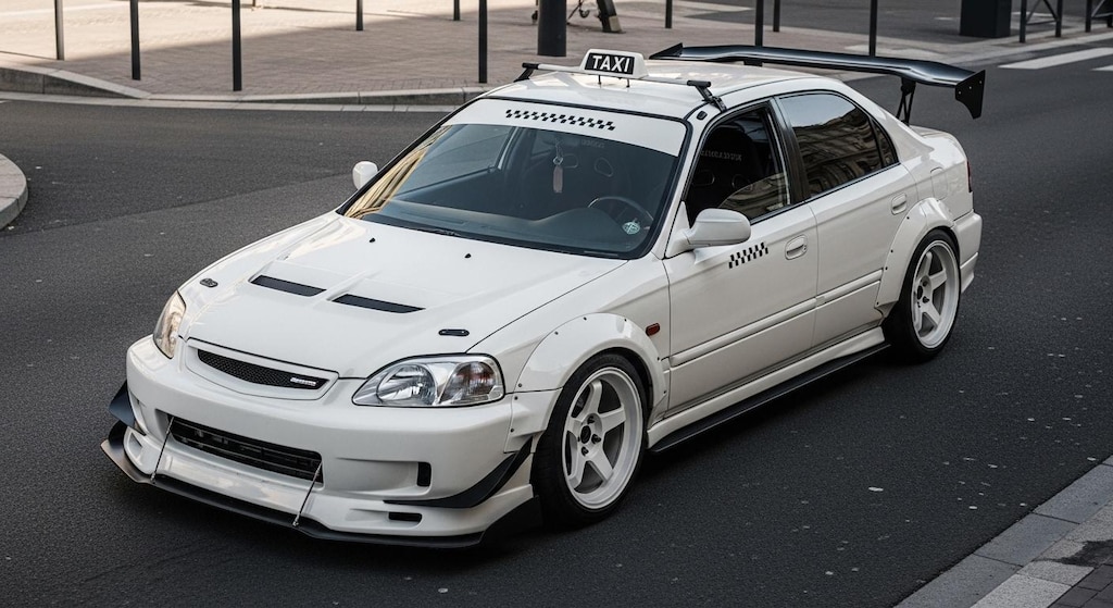 シビックフェリオ　EKタクシーのドリ車