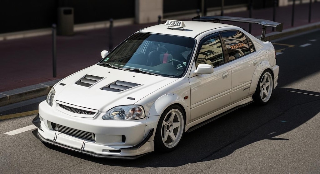 シビックフェリオ　EKタクシーのドリ車