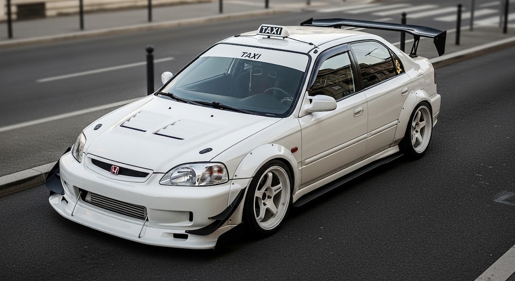 シビックフェリオ　EKタクシーのドリ車