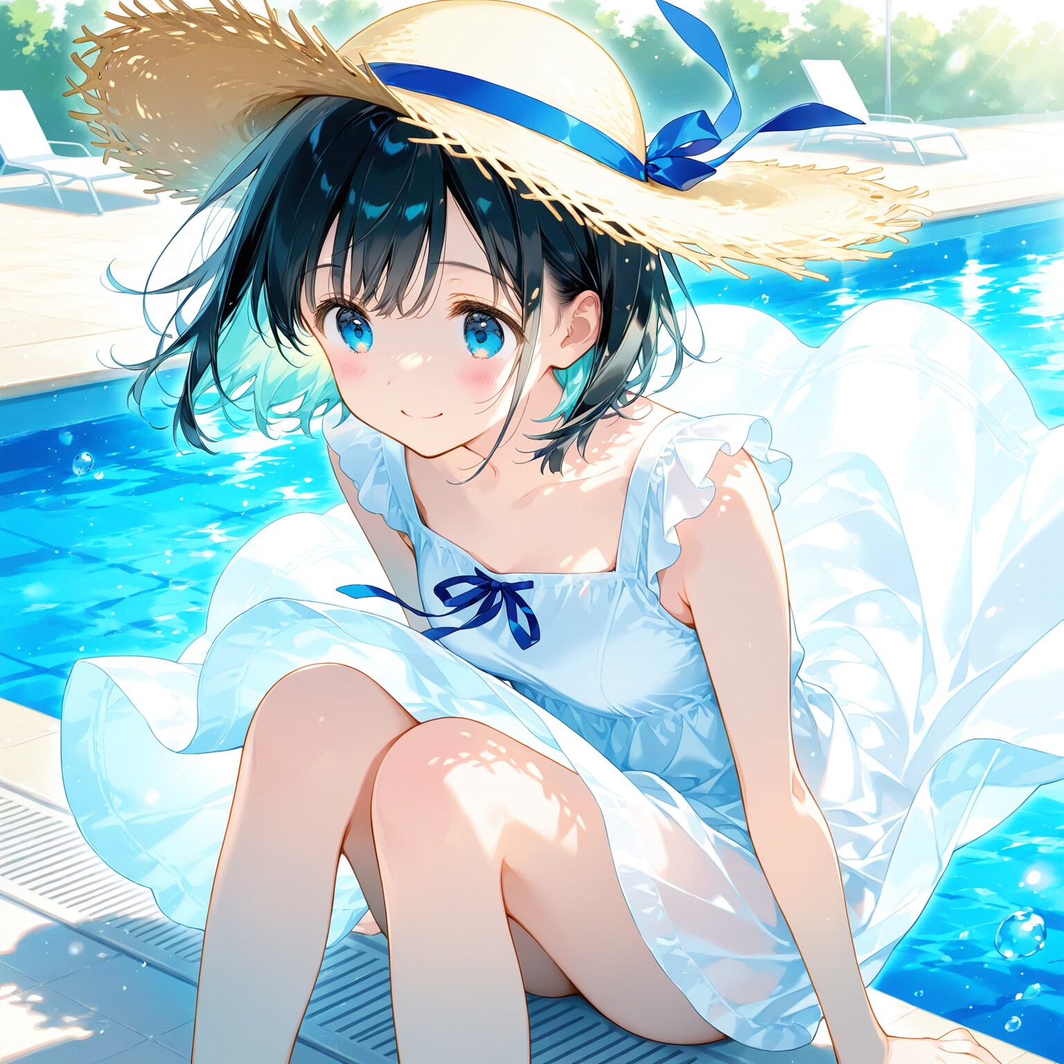 プールサイドの少女