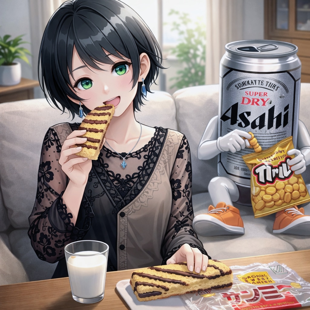 サンミーを食べる藍音ちゃん