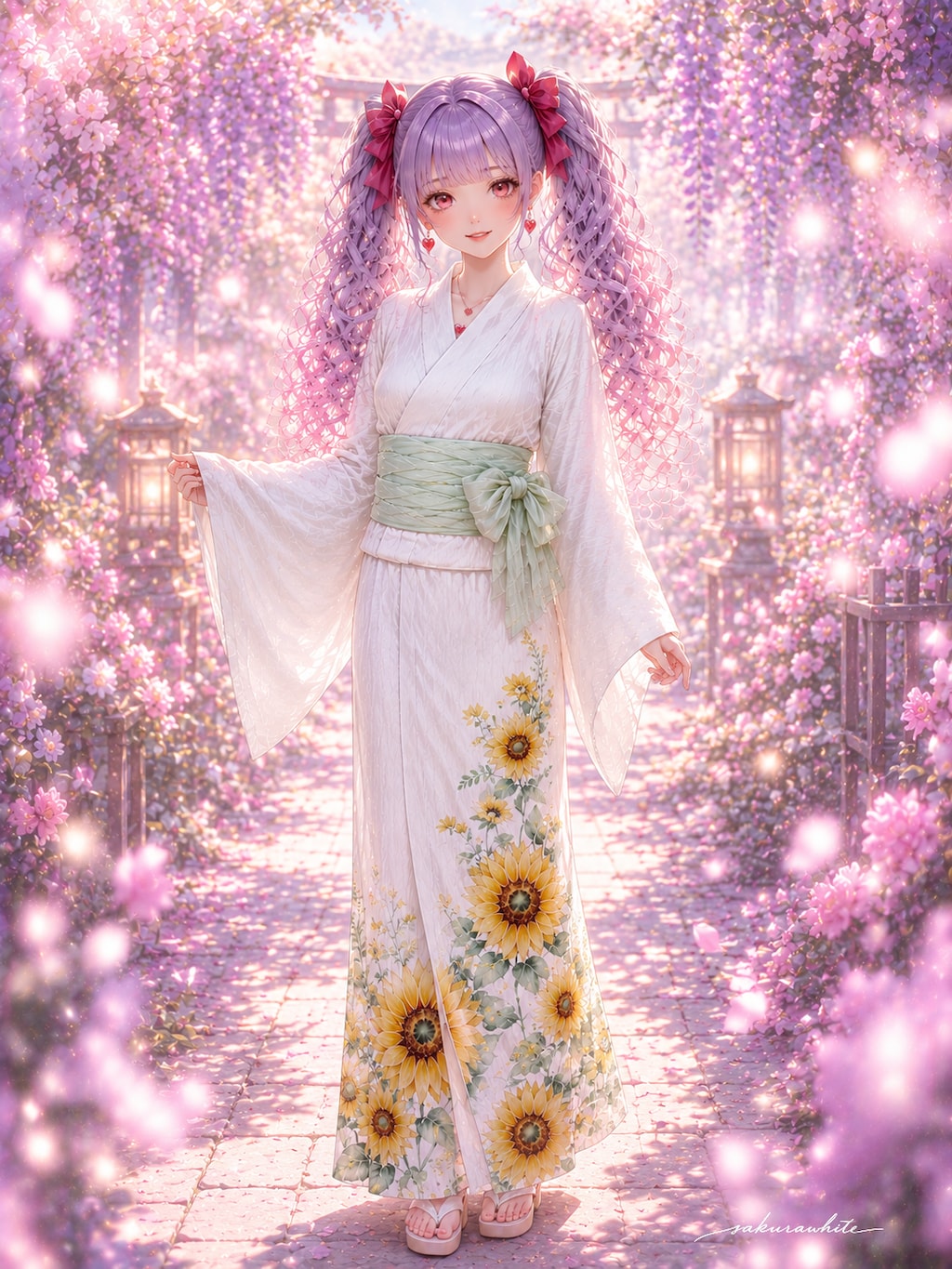 ひまわり柄の浴衣