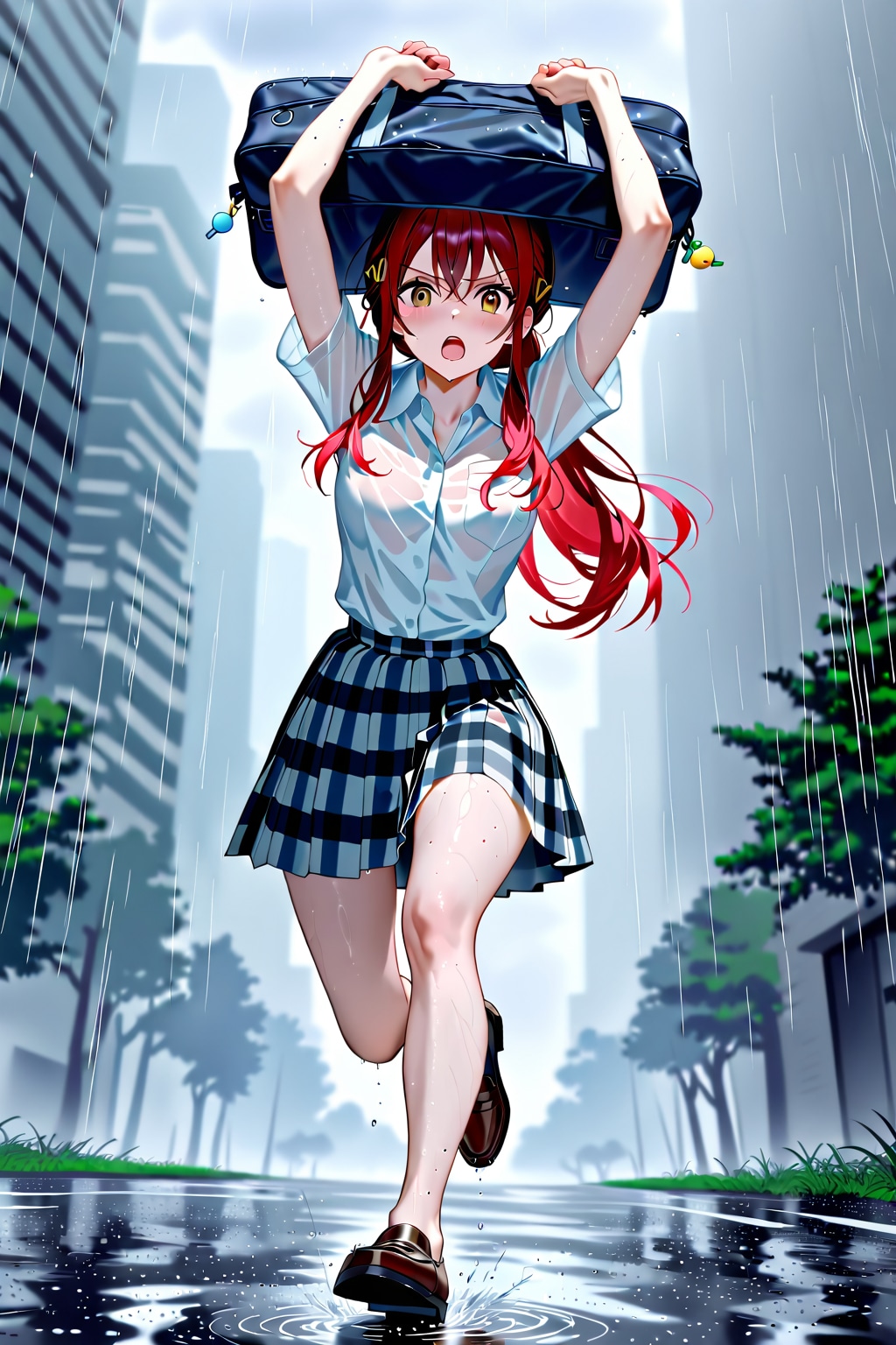 わ～!!　雨だ～!!