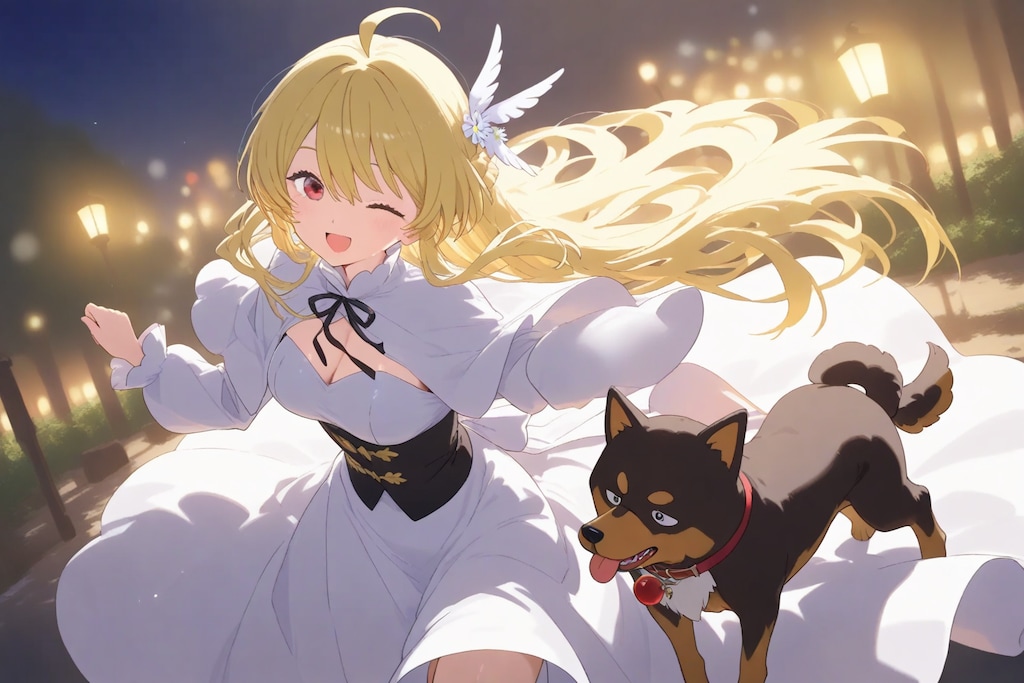 犬とかける少女