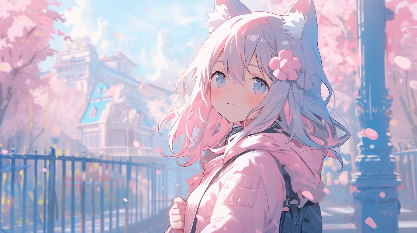 桜舞う街角で芽生える秘密の出会い | の人気AIイラスト・グラビア