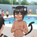 クロエちゃん男の子水着チャレンジ：プールサイド編 5枚目