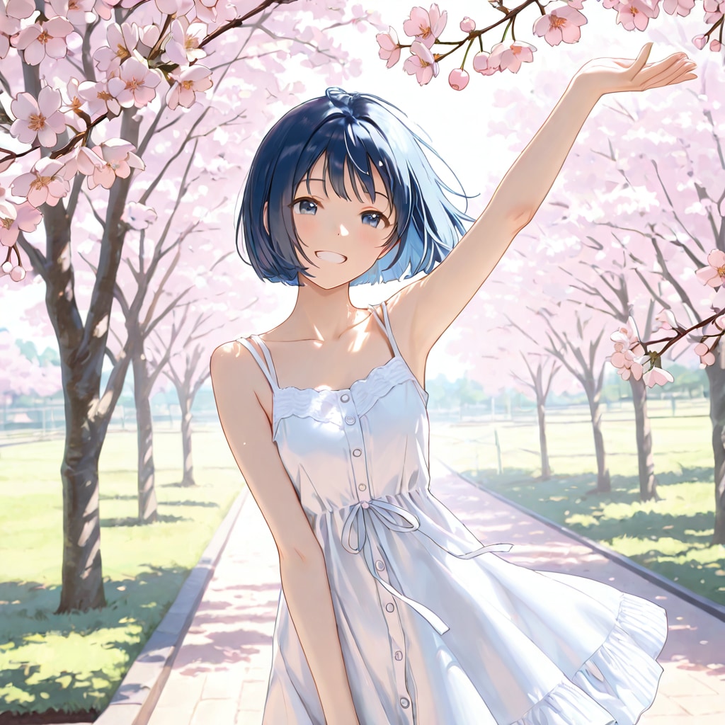 春風の中のサマーワンピ | の人気AIイラスト・グラビア