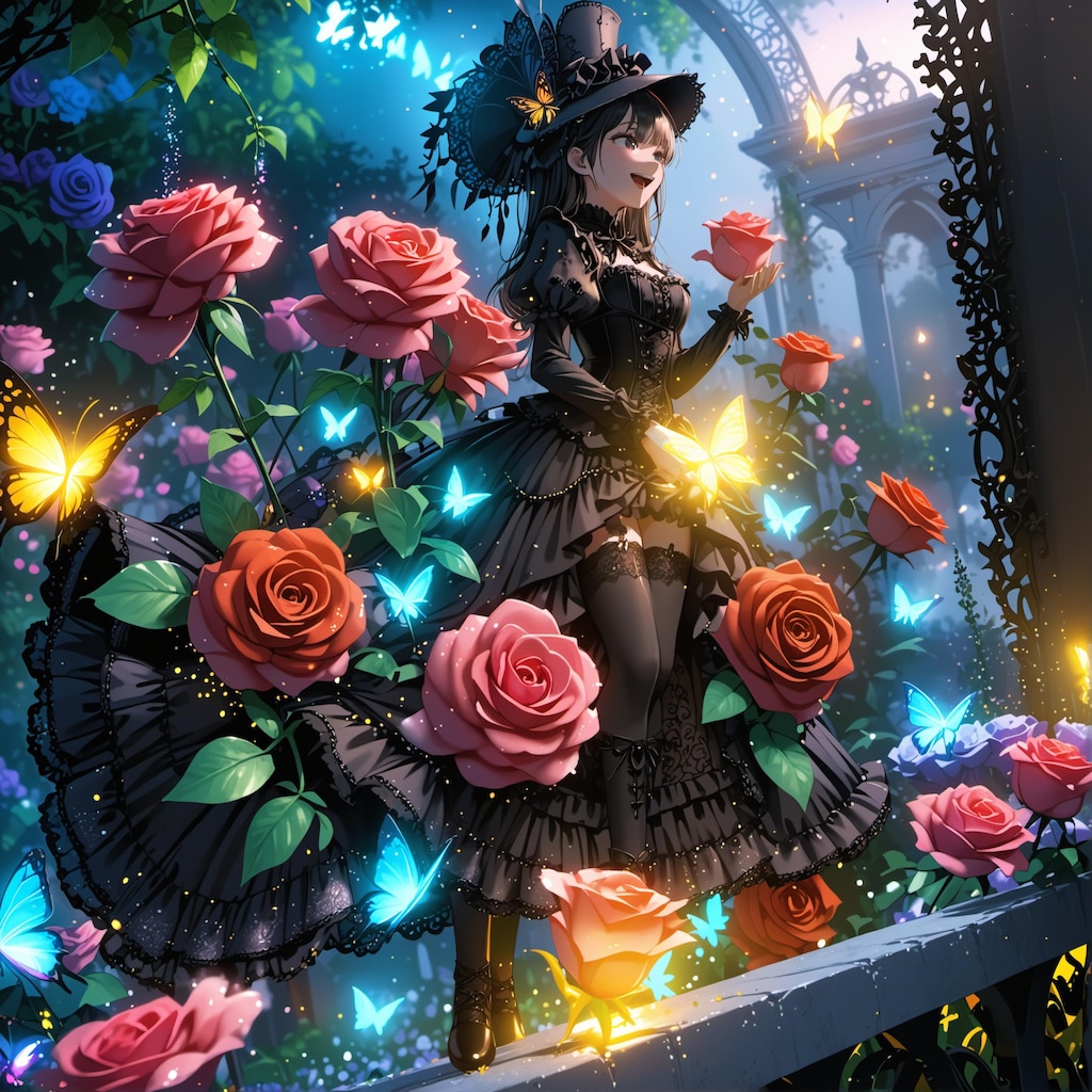 いろんな表情のゴスロリ娘