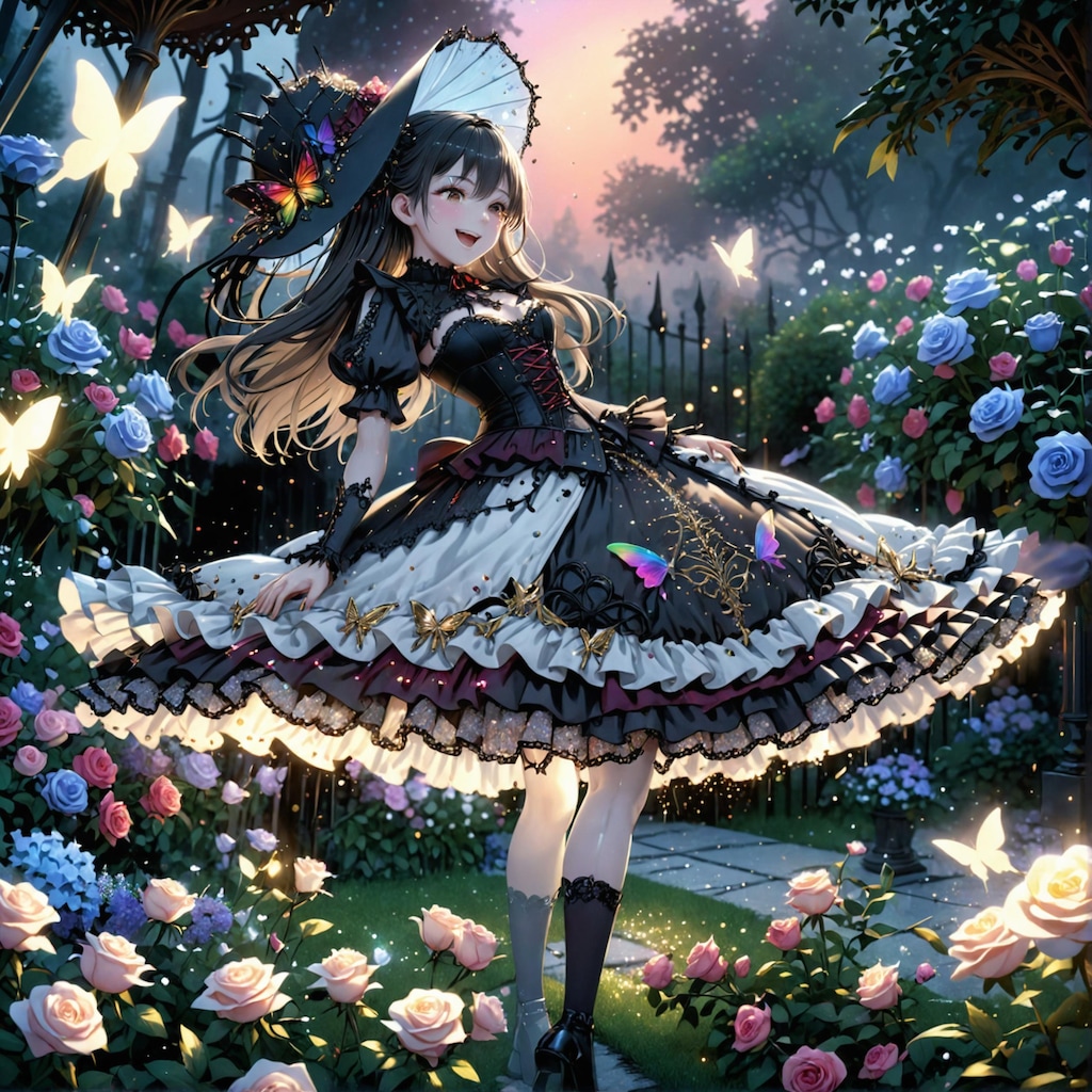 いろんな表情のゴスロリ娘