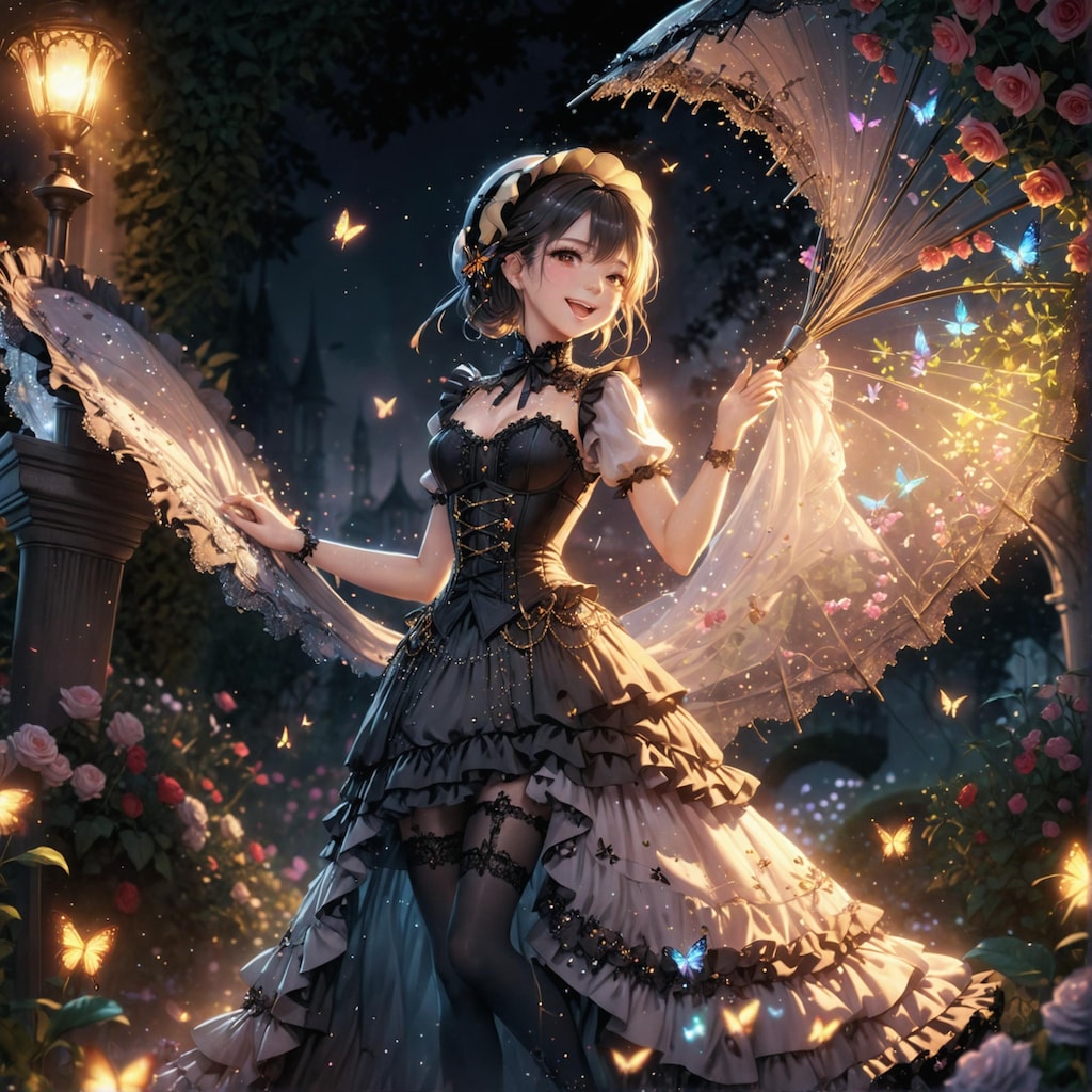 いろんな表情のゴスロリ娘