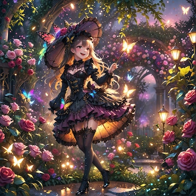 いろんな表情のゴスロリ娘