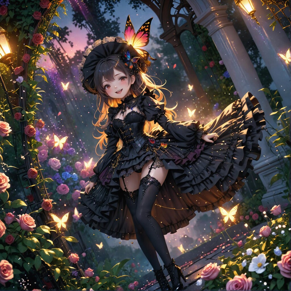 いろんな表情のゴスロリ娘