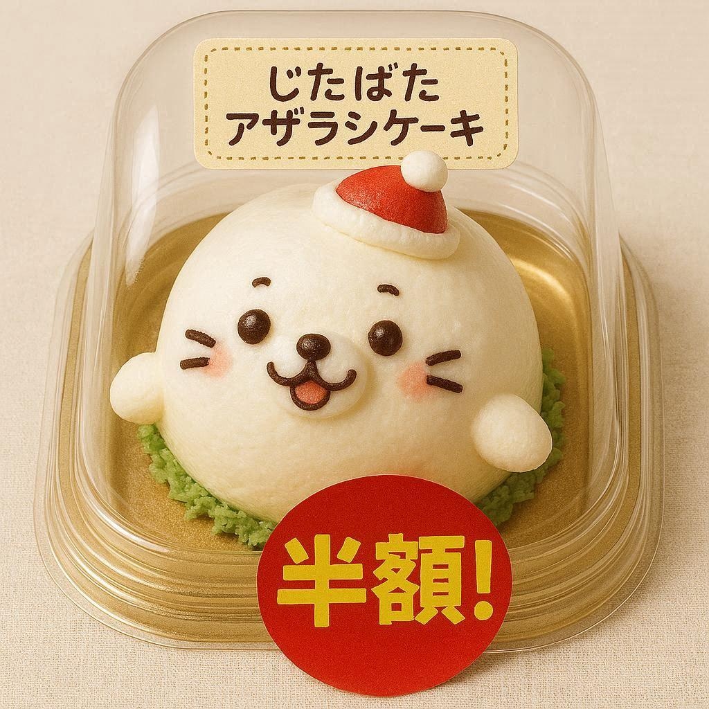 半額で売られるじたばたあざらしケーキ