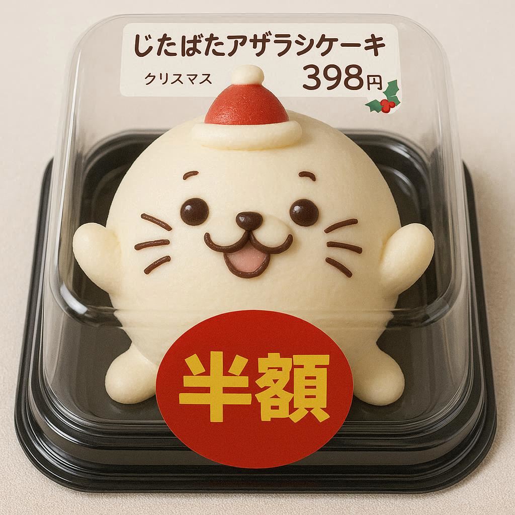半額で売られるじたばたあざらしケーキ | の人気AIイラスト・グラビア