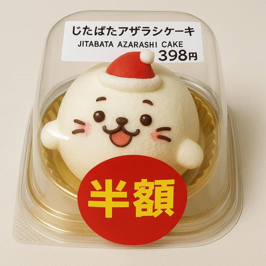 半額で売られるじたばたあざらしケーキ