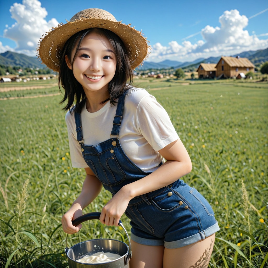 今日は牧場でお仕事です