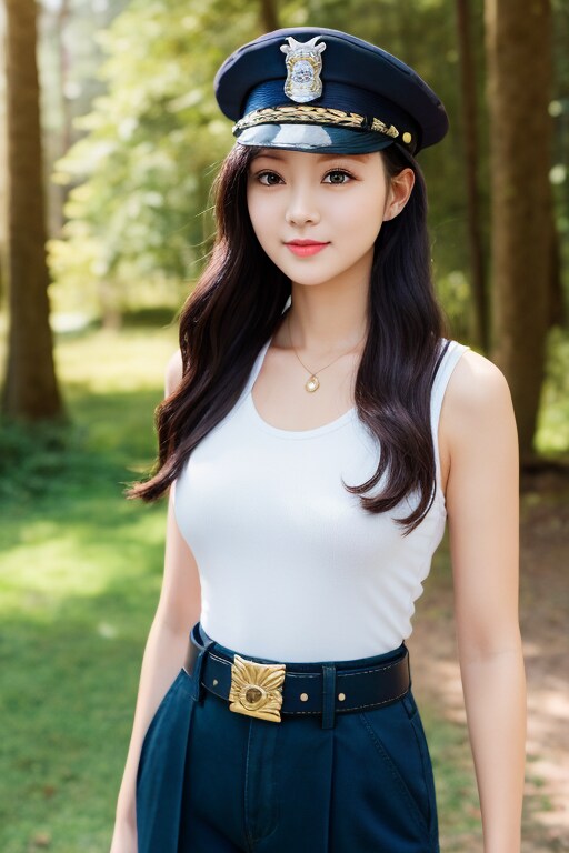 リアルかっこかわいい婦警姫神英梨菜の森林浴