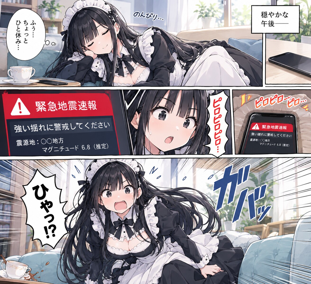 M9.9 緊急地震速報にはびっくらこいたのぜ | の人気AIイラスト・グラビア