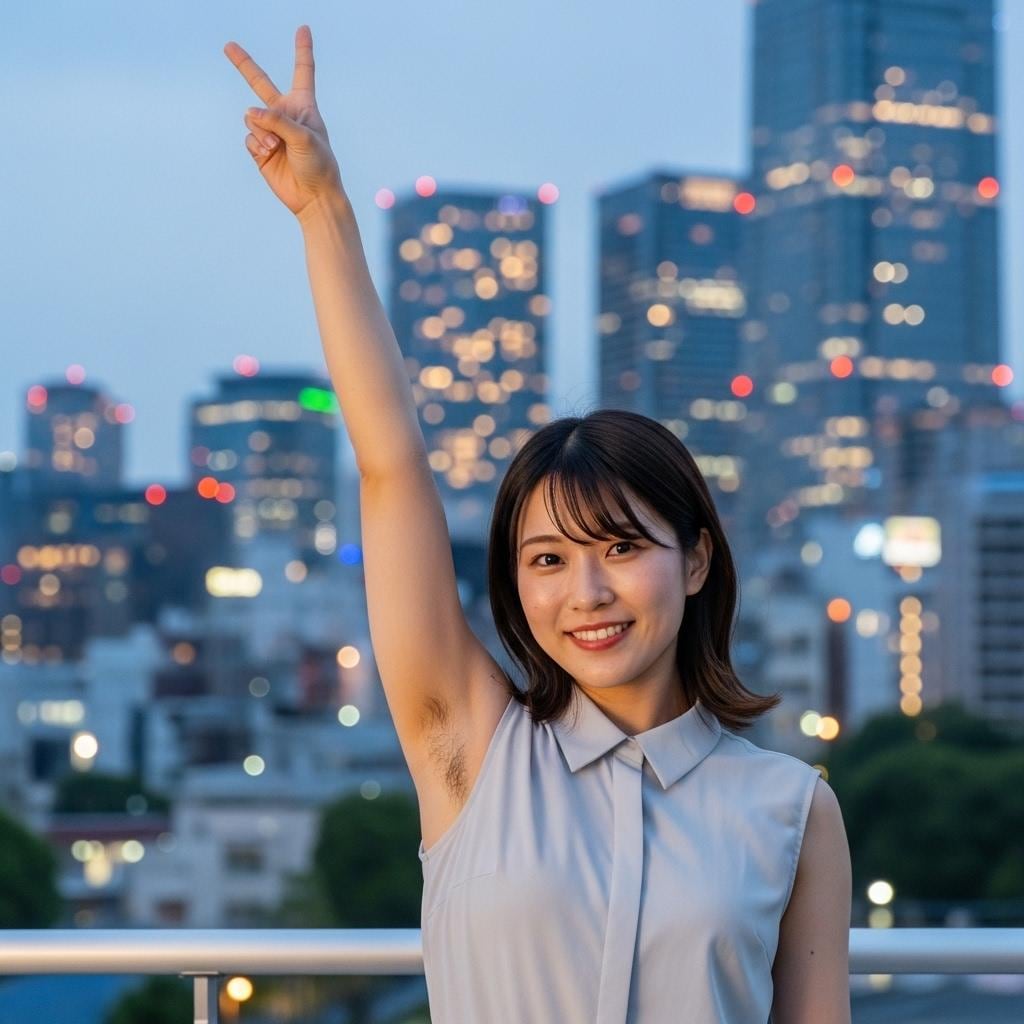都会の腋毛