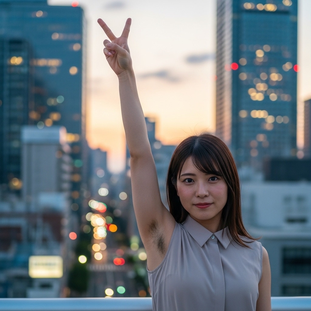 都会の腋毛