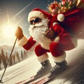 サンタがスキーでやって来る 9枚目
