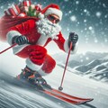 サンタがスキーでやって来る 7枚目